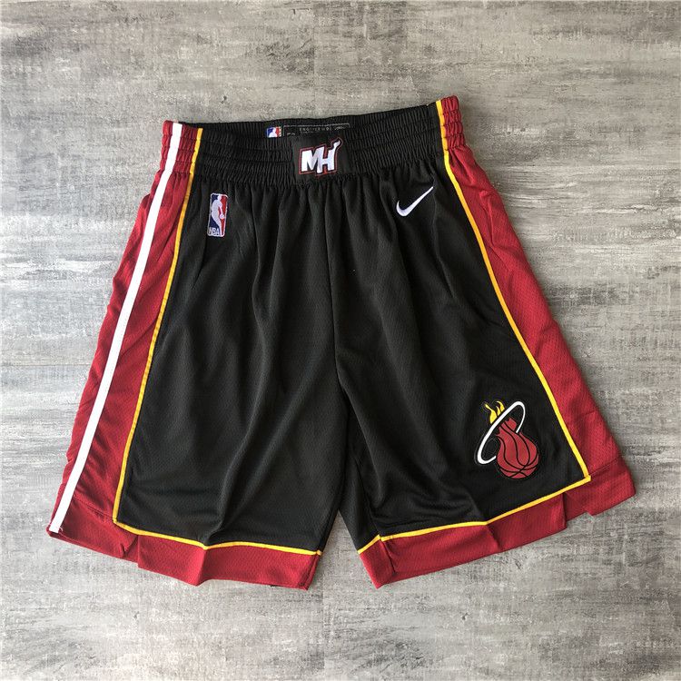 Men NBA Miami Heat Black Shorts 0416